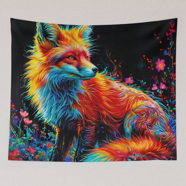 Item preview, Un hermoso Zorro en un campo de flores designed and sold by PixelCraftDSG.