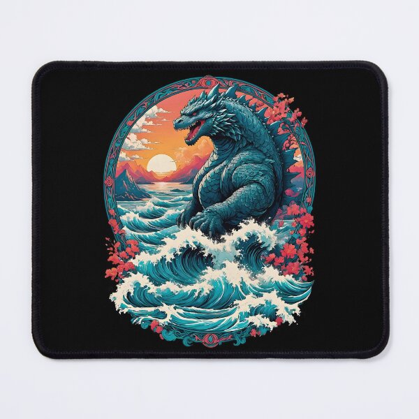 Item preview, Godzilla Water Monster Gojira retro anime Japanese art designed and sold by BorgSpareParts.