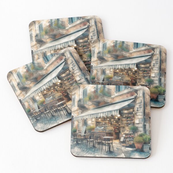 Item preview, Timeless European Street Café in Watercolour designed and sold by ArtComixHaven.