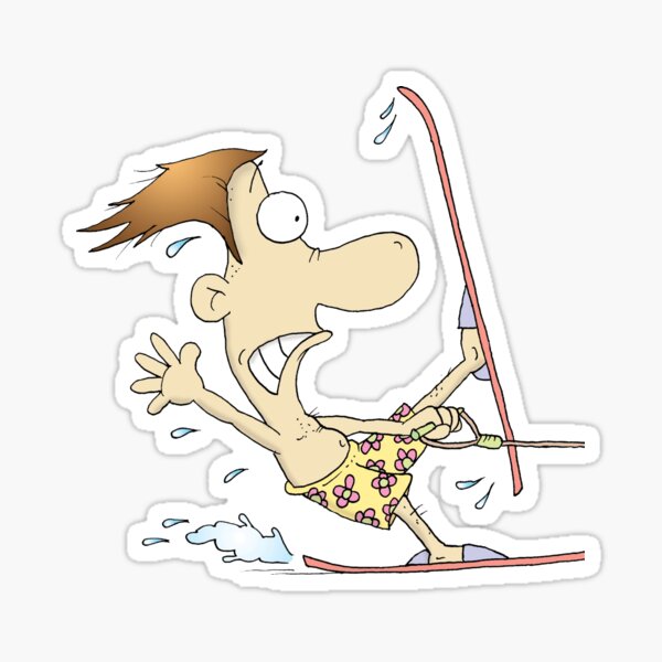 Skier from Braindrops book 1 Sticker