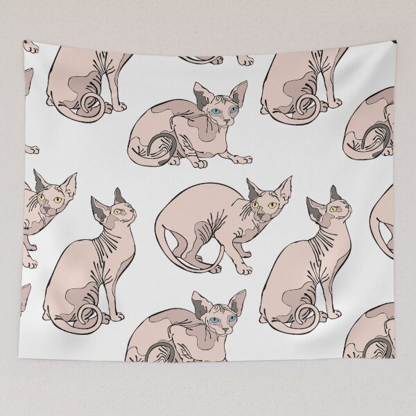 Artikelvorschau, Sphynx-Katzen entworfen und verkauft von quiltsncatitude.