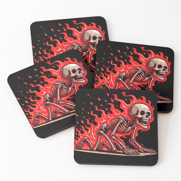 Item preview, skeleton burning cartoon. designed and sold by adiel14.