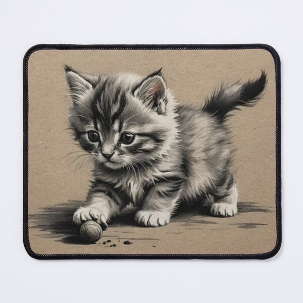 Item preview, When the little kitten sees his toy, everything around him disappears. designed and sold by redask2me.