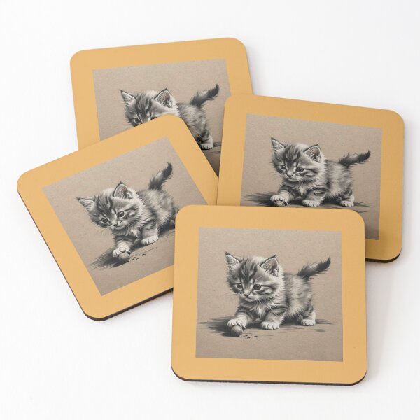 Item preview, When the little kitten sees his toy, everything around him disappears. designed and sold by redask2me.