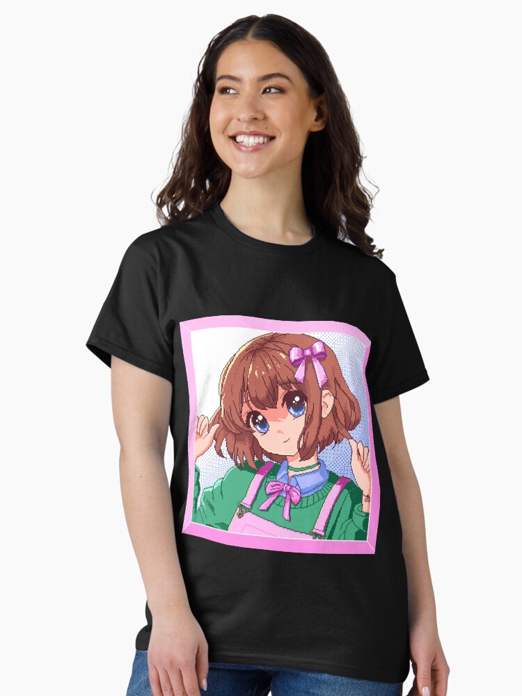 Thumbnail 2 of 7, Classic T-Shirt, Happy Girl Frame pixel art designed and sold by djspacegr.