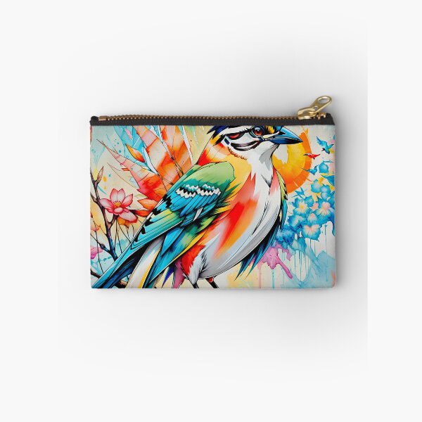 Item preview, A beautiful colorful bird with a watercolor design of flowers designed and sold by PixelCraftDSG.