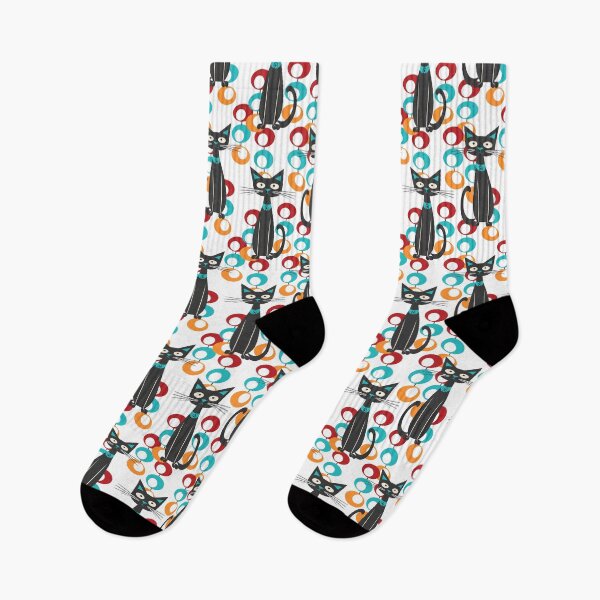 Item preview, Mid Century Modern Black Cats designed and sold by quiltsncatitude.