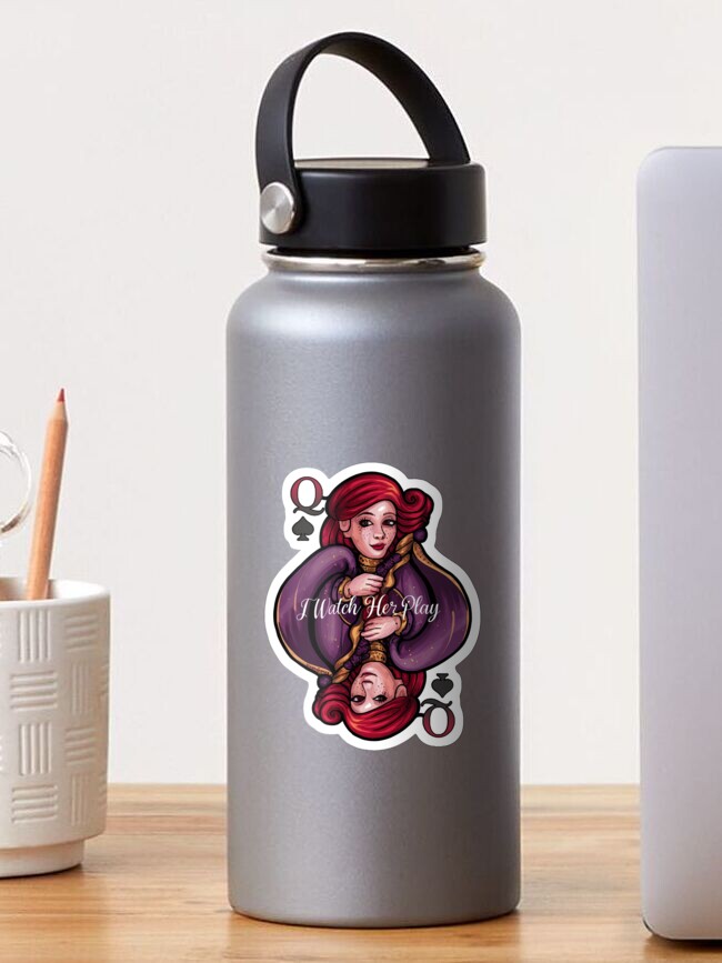 Thumbnail 1 of 3, Sticker, QOS I Watch Her Play Card Themed Design designed and sold by Vixen-Games.