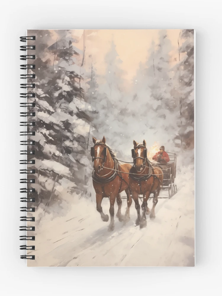 Thumbnail 1 of 3, Journal, Winter Sleigh Ride designed and sold by SweetChestnut Visuals.