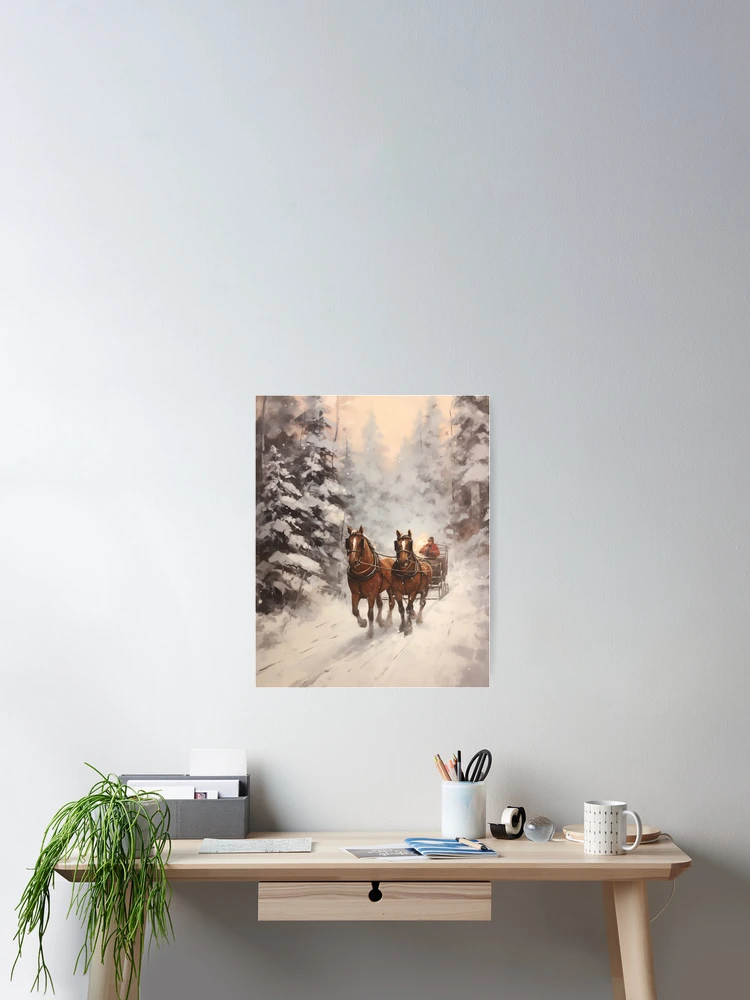 Thumbnail 2 of 3, Poster, Winter Sleigh Ride designed and sold by BPartstudio.