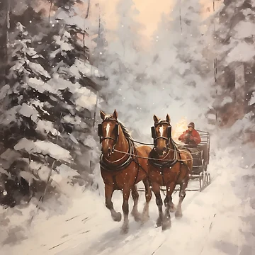 Artwork thumbnail, Winter Sleigh Ride by BPartstudio