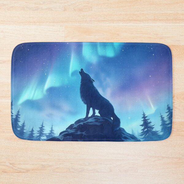 Item preview, Anime Wolf Howling Under Aurora designed and sold by GiftsofAsili.