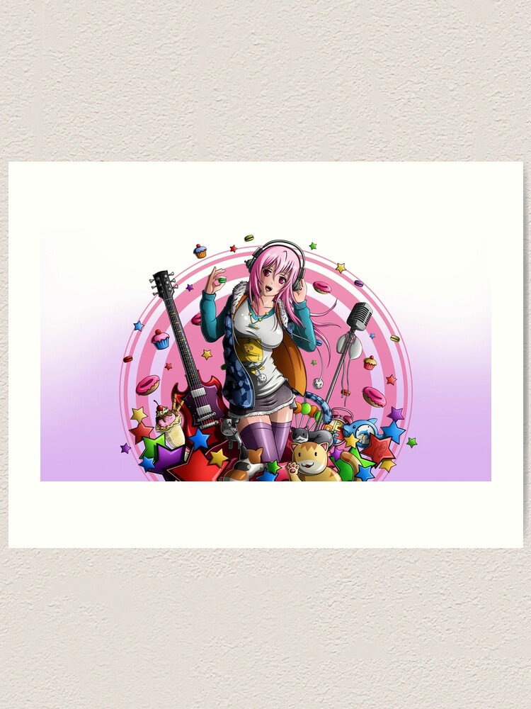 Super Sonico Fan Art High Res Art Print By Godesigns Redbubble