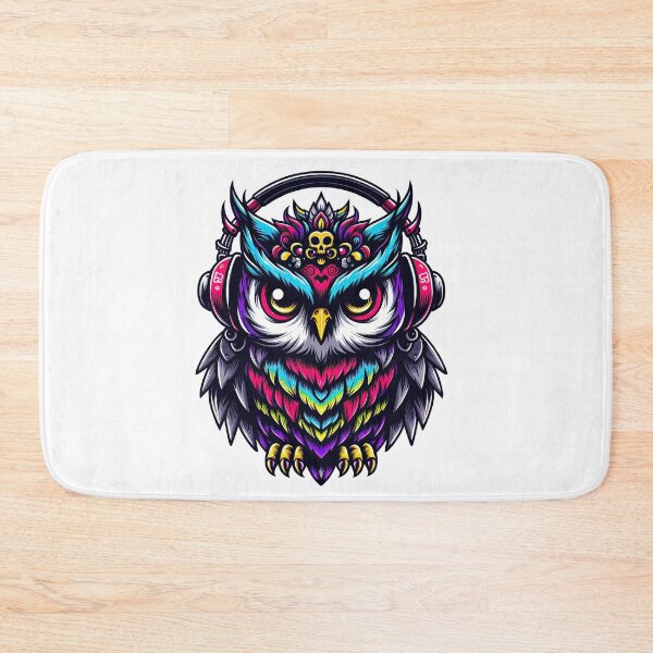 Item preview, Colorful Gothic Owl Wearing Headphones designed and sold by ArtadoraDesignz.