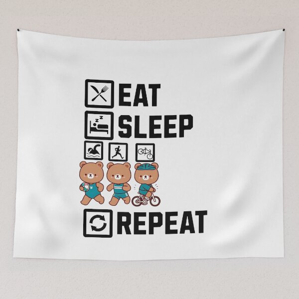 Item preview, Eat Sleep Swim Bike Run Repeat Bear designed and sold by LemuellTrends.