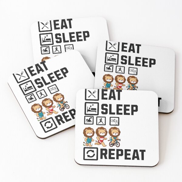 Item preview, Eat Sleep Swim Bike Run Repeat Lion designed and sold by LemuellTrends.