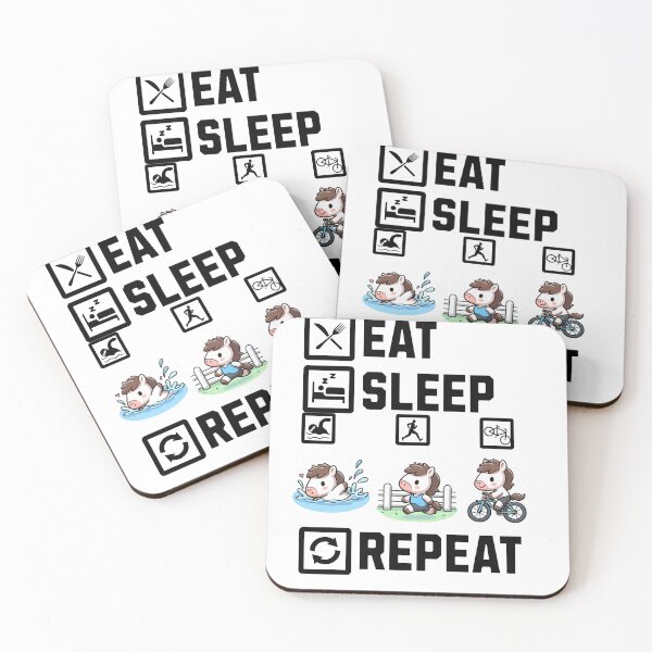 Item preview, Eat Sleep Swim Bike Run Repeat Horse designed and sold by LemuellTrends.