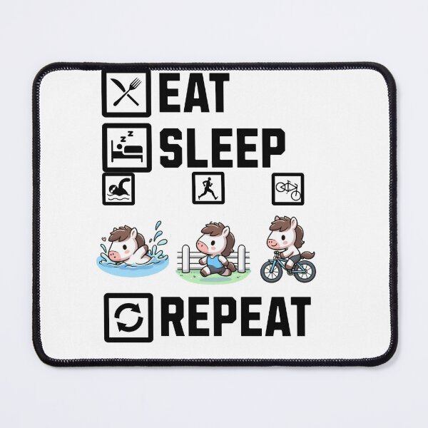 Item preview, Eat Sleep Swim Bike Run Repeat Horse designed and sold by LemuellTrends.