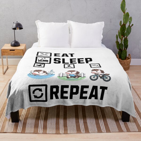 Item preview, Eat Sleep Swim Bike Run Repeat Horse designed and sold by LemuellTrends.