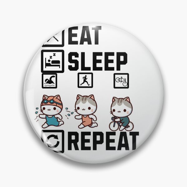Item preview, Eat Sleep Swim Bike Run Repeat Cat designed and sold by LemuellTrends.