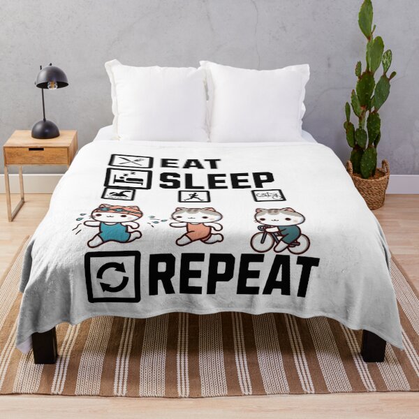 Item preview, Eat Sleep Swim Bike Run Repeat Cat designed and sold by LemuellTrends.