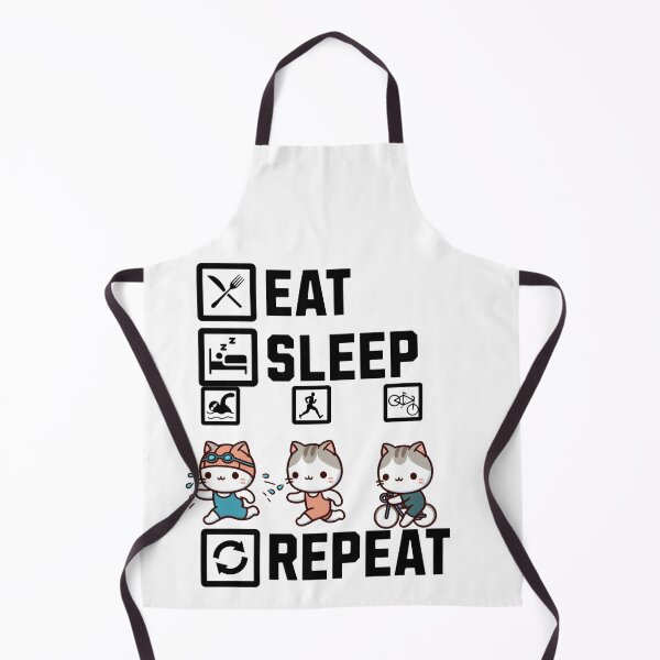 Item preview, Eat Sleep Swim Bike Run Repeat Cat designed and sold by LemuellTrends.