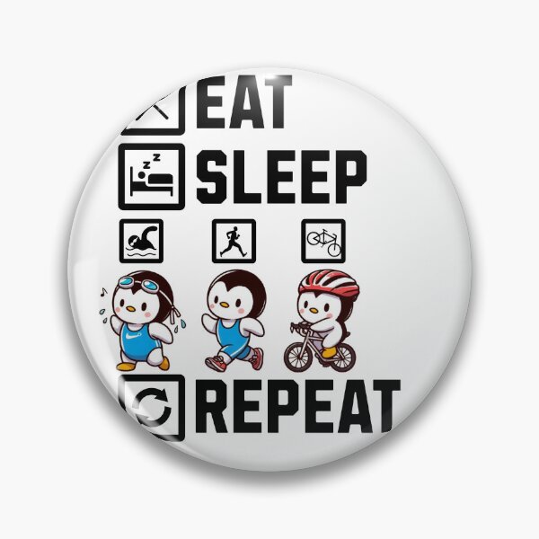 Item preview, Eat Sleep Swim Bike Run Repeat Penguin designed and sold by LemuellTrends.