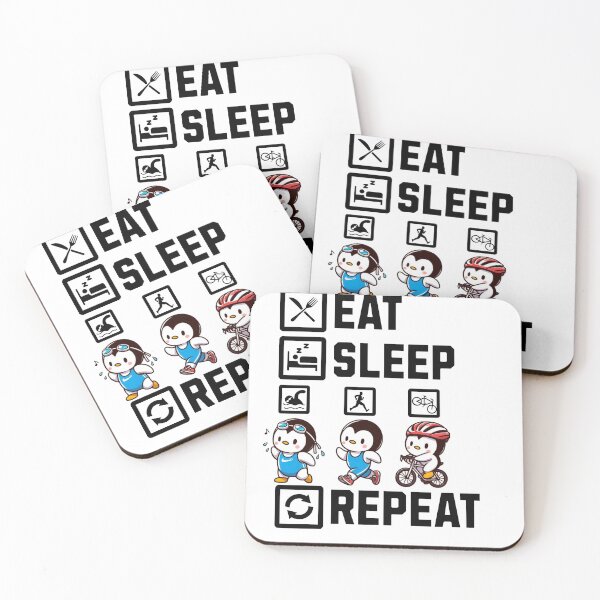 Item preview, Eat Sleep Swim Bike Run Repeat Penguin designed and sold by LemuellTrends.