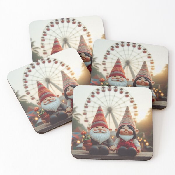Item preview, Whimsical Gnome Couple at Carnival | Enchanted Midway Adventure Art designed and sold by litchick1977.