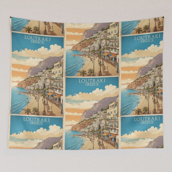 Item preview, Loutraki Greece Vintage Travel Tourism  designed and sold by TravelersGems.