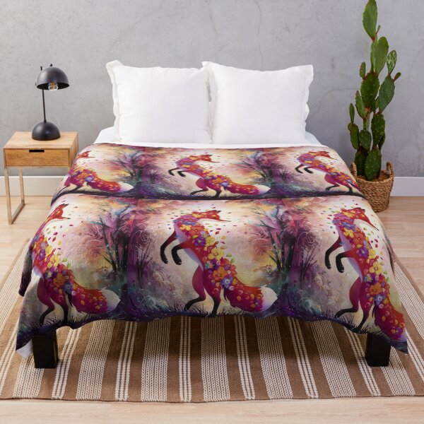 Item preview, Fox Portrait. fox silhouette, floral fox, abstract fox, fantasy fox, whimsical fox, fox pattern designed and sold by FoxVibes.