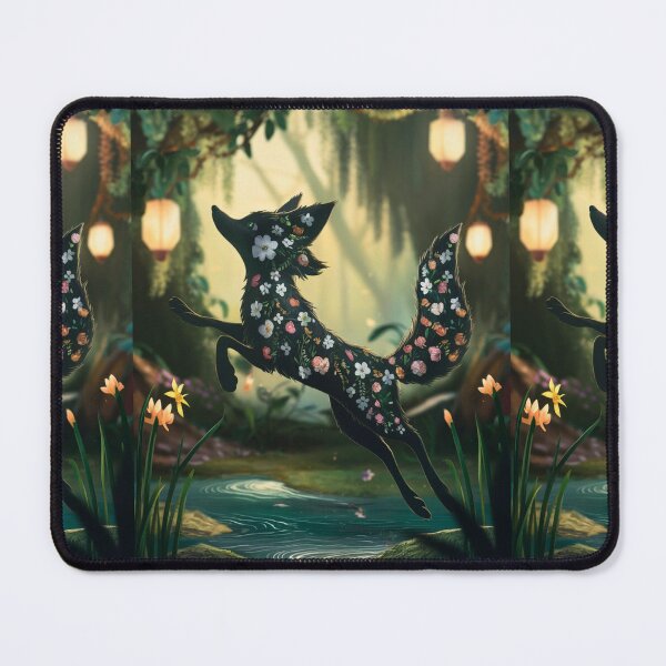 Item preview, Fox Portrait. fox silhouette, floral fox, abstract fox, fantasy fox, whimsical fox, fox pattern designed and sold by FoxVibes.
