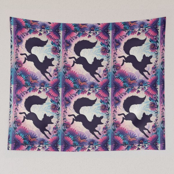 Item preview, Fox Portrait. fox silhouette, floral fox, abstract fox, fantasy fox, whimsical fox, fox pattern designed and sold by FoxVibes.