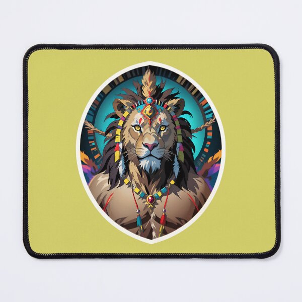 Artikelvorschau, Native American Lion Warrior Chief entworfen und verkauft von TheArtOfPat.