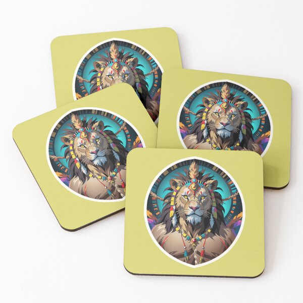 Artikelvorschau, Native American Lion Warrior Chief entworfen und verkauft von TheArtOfPat.