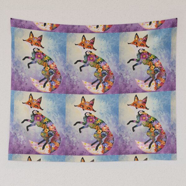 Item preview, Fox Portrait. fox silhouette, floral fox, abstract fox, fantasy fox, whimsical fox, fox pattern designed and sold by FoxVibes.