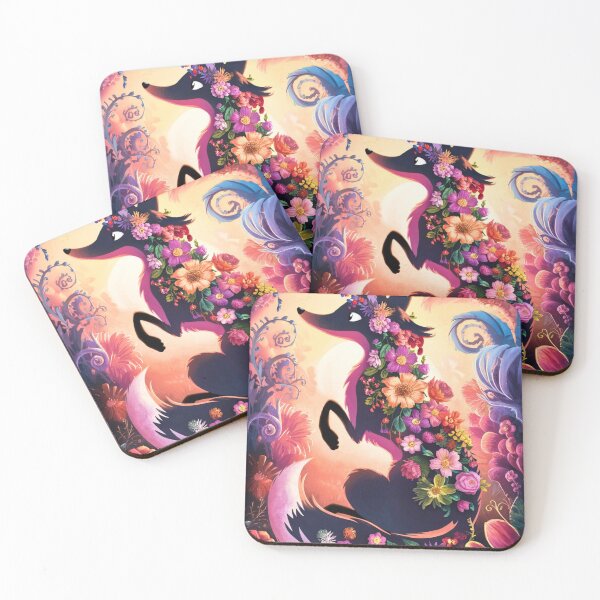 Item preview, Fox Portrait. fox silhouette, floral fox, abstract fox, fantasy fox, whimsical fox, fox pattern designed and sold by FoxVibes.