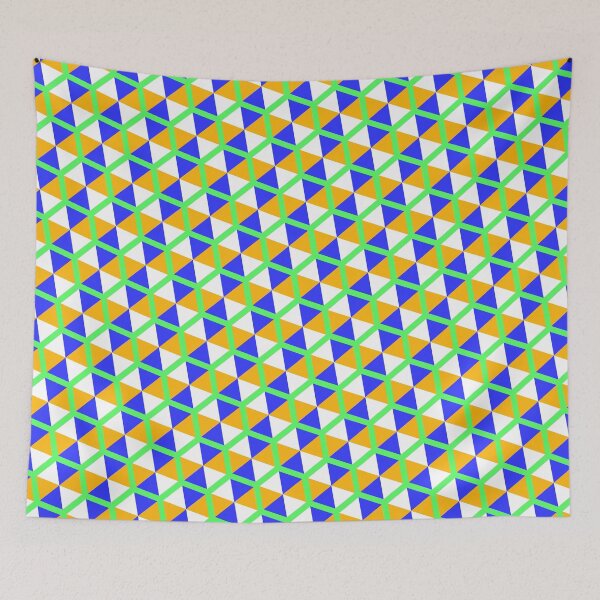 Item preview, Lime-Green Tricolor Umbrella Hexagons Honeycomb Grid Party Pattern designed and sold by Alchemy-A-La-G.