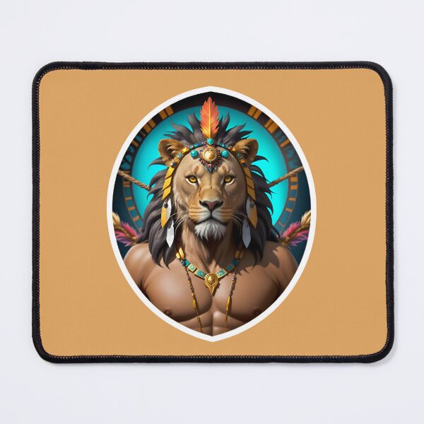 Item preview, Native American Lion Warrior Chief designed and sold by TheArtOfPat.