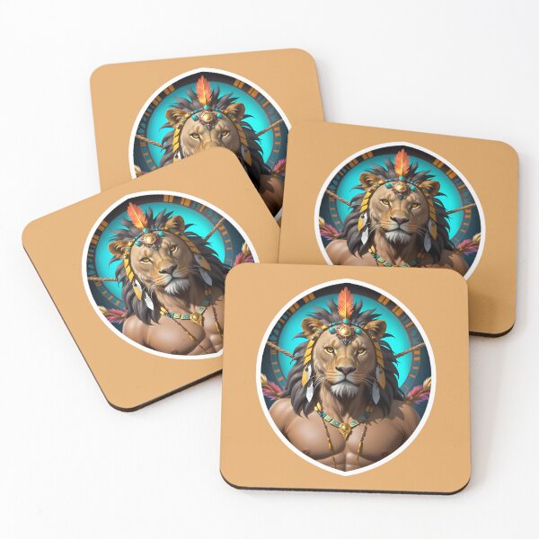 Artikelvorschau, Native American Lion Warrior Chief entworfen und verkauft von TheArtOfPat.