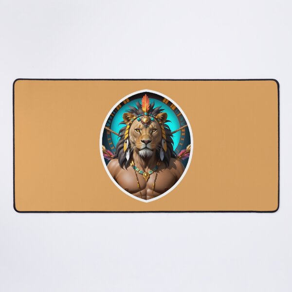 Artikelvorschau, Native American Lion Warrior Chief entworfen und verkauft von TheArtOfPat.