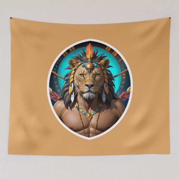 Item preview, Native American Lion Warrior Chief designed and sold by TheArtOfPat.