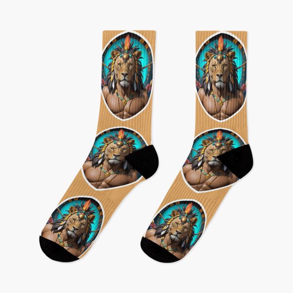 Aperçu de l'œuvre Native American Lion Warrior Chief créée et vendue par TheArtOfPat.