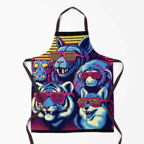 Item preview, Radical Retro: Neon Safari Animal Art | 80’s Vintage Notebook Style for Cat & Critter Lovers designed and sold by litchick1977.