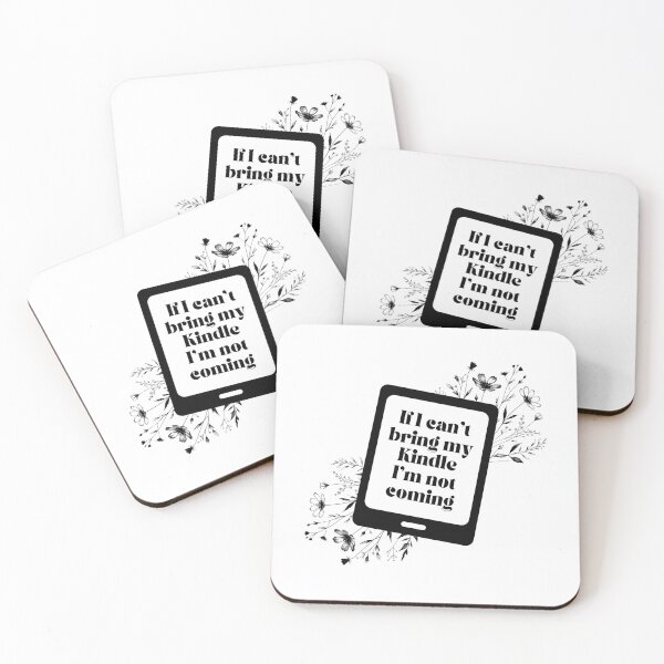 Item preview, If I can't bring my Kindle I'm not coming - Floral Black Kindle designed and sold by Neadoodles.