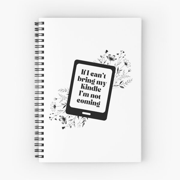 Item preview, If I can't bring my Kindle I'm not coming - Floral Black Kindle designed and sold by Neadoodles.