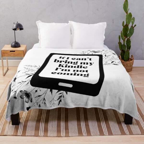 Item preview, If I can't bring my Kindle I'm not coming - Floral Black Kindle designed and sold by Neadoodles.