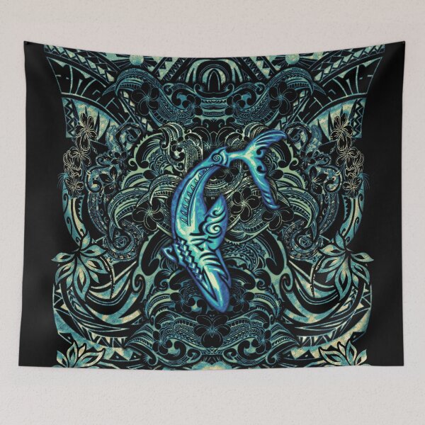 Item preview, Retro Hawaiian Tribal Shark Dive Shirt Design 029 designed and sold by sunnthreads.