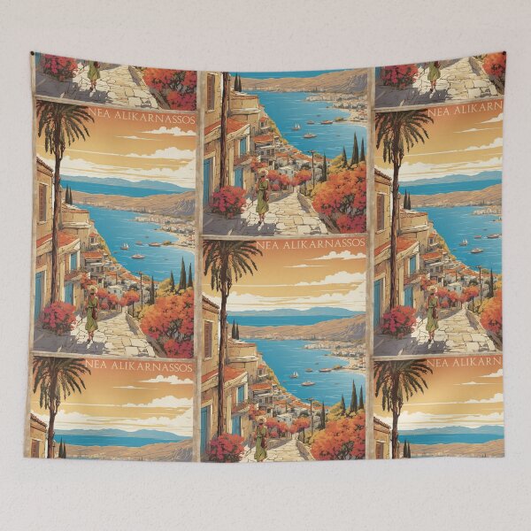 Item preview, Nea Alikarnassos Greece Vintage Travel Tourism  designed and sold by TravelersGems.