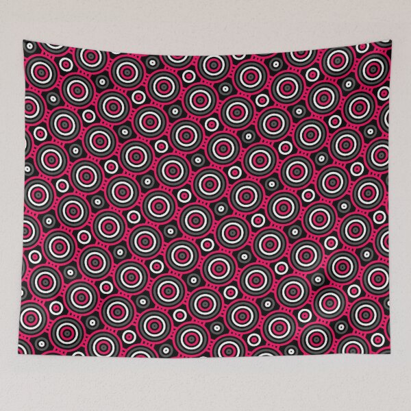 Item preview, Red Multicolor Eyes Rings Circles Seamless Party Pattern designed and sold by Alchemy-A-La-G.